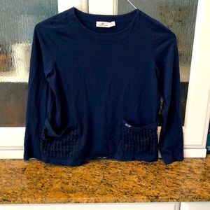 Girls vineyard vines cute navy long sleeve t shirt size 14 L